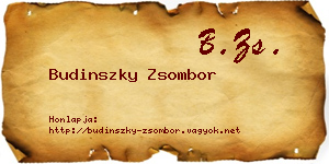 Budinszky Zsombor névjegykártya